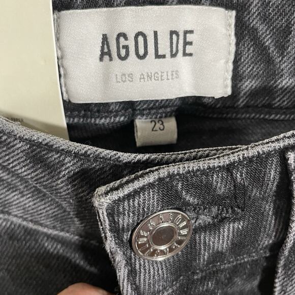 Agolde VINTAGE HIGH RISE BOOT Women’s Size 23 Black TECHNIQUE Wash NEW Tiny Flaw - Picture 6 of 10